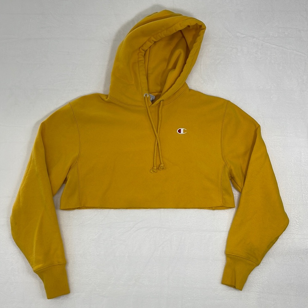 Vintage Champion Reverse Weave Cropped Hooded Sweatshirt Womens sz XS